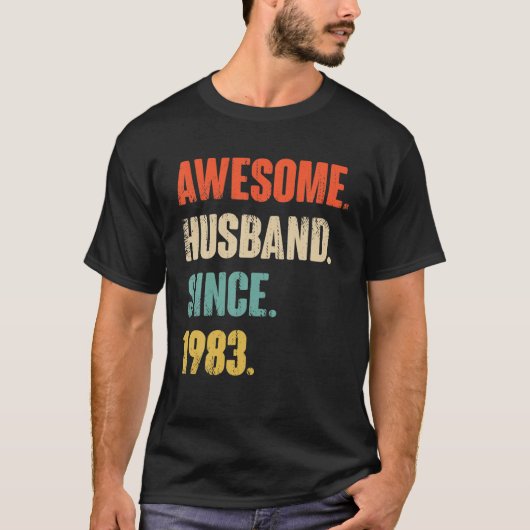 39 Wedding Aniversary Gift Him - Awesome Husband S T-shirt (Voorkant)
