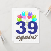 39 weer? Birthday Gifts / Souvenirs Kaart (Voorkant / Achterkant in situ)
