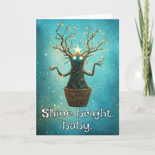 *~* 39 Whimsical Glow Grappige Magische Kerst AP97 Bedankkaart (Voorkant)