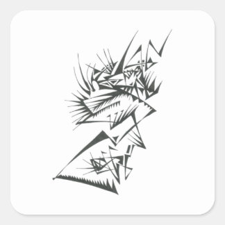 39 Zwart Witte Abstract Tribale Tatoeage Kunst Vierkante Sticker