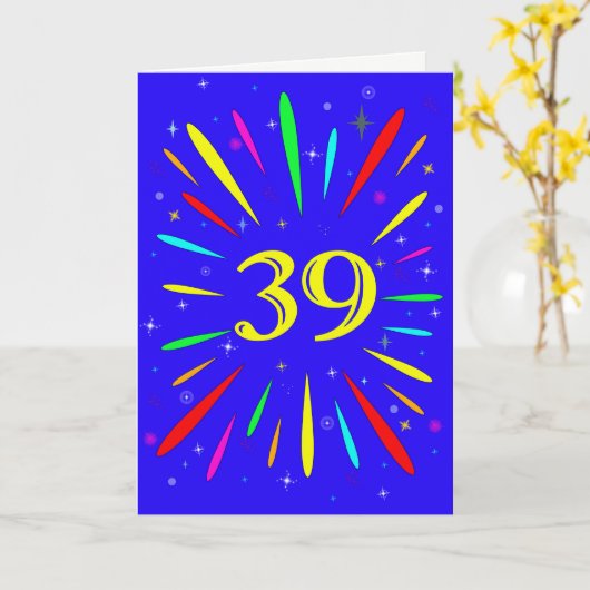 39e 'Birthday Explosion'-Kaart Kaart (Gele Bloem)