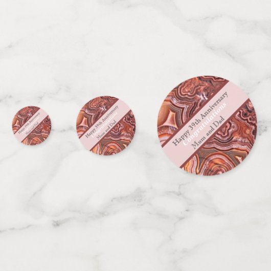 39e bruiloft Jubileum Agaat Confetti (Achterkanten)