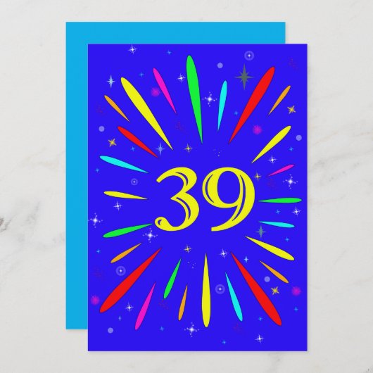 39e Uitnodiging op jaardag (Voorkant / Achterkant)