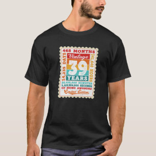 39e verjaardag 39 jaar oude poststempel B T-shirt