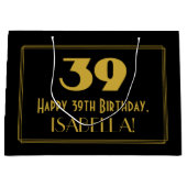 39e verjaardag — Art Deco geïnspireerd look "39" & Groot Cadeauzakje (Voorkant)