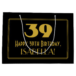 39e verjaardag — Art Deco geïnspireerd look "39" & Groot Cadeauzakje