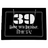 39e verjaardag ~ Art Deco geïnspireerd look "39" + Groot Cadeauzakje (Voorkant)