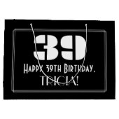39e verjaardag ~ Art Deco geïnspireerd look "39" + Groot Cadeauzakje (Achterkant)