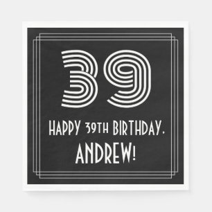 39e verjaardag: Art Deco geïnspireerd look "39" +  Servet