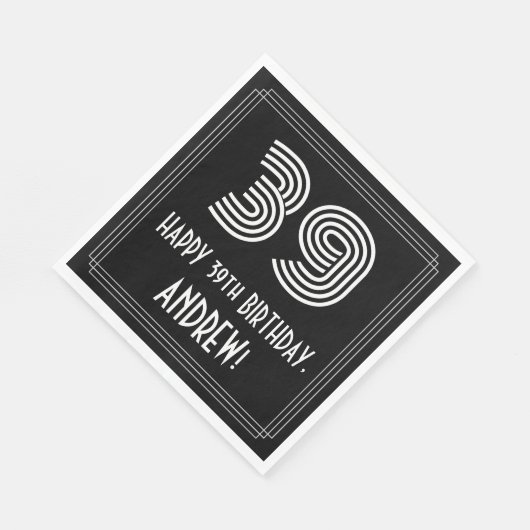 39e verjaardag: Art Deco geïnspireerd look "39" + Servet (Hoek)