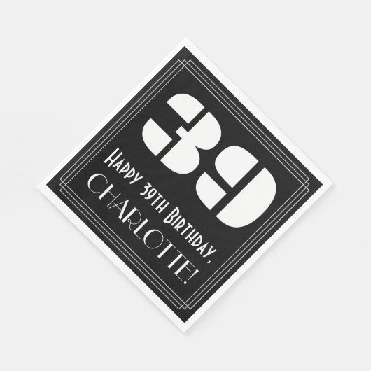 39e verjaardag: Art Deco geïnspireerd look "39" + Servet (Hoek)