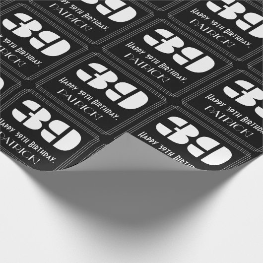 39e verjaardag: Art Deco Geïnspireerde look "39" e Cadeaupapier (Hoek)
