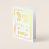 39e verjaardag - Art Deco geïnspireerde look "39"  Folie Kaarten (Voorkant)