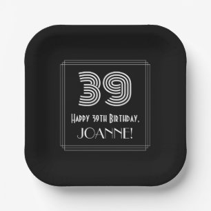 39e verjaardag — Art Deco Geïnspireerde look "3 Papieren Bordje