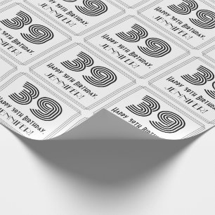 39e verjaardag: Art Deco geïnspireerde stijl "39"  Cadeaupapier