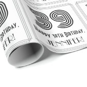 39e verjaardag: Art Deco geïnspireerde stijl "39" Cadeaupapier (Rol Hoek)
