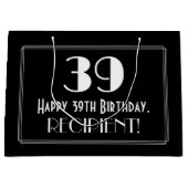 39e verjaardag: Art Deco geïnspireerde stijl "39", Groot Cadeauzakje (Voorkant)
