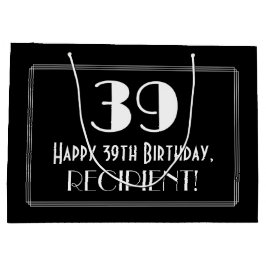 39e verjaardag: Art Deco geïnspireerde stijl "39", Groot Cadeauzakje