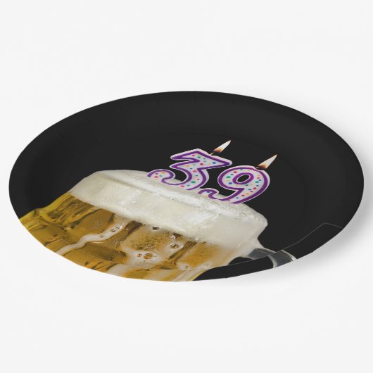 39e verjaardag bier op zwart Bord (Gekanteld)