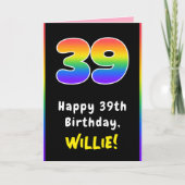39e verjaardag: Colorful Rainbow # 39, aangepaste  Kaart (Voorkant)