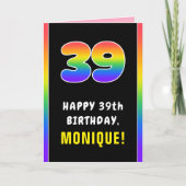 39e verjaardag: Colorful Rainbow # 39, aangepaste  Kaart (Voorkant)