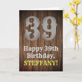 39e verjaardag: Country Western geïnspireerd uiter Kaart (Gele Bloem)