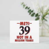 39e verjaardag design briefkaart (Staand voorkant)