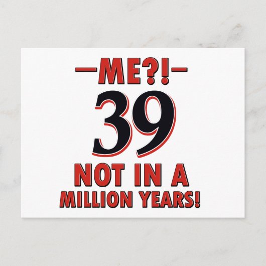 39e verjaardag design briefkaart (Voorkant)