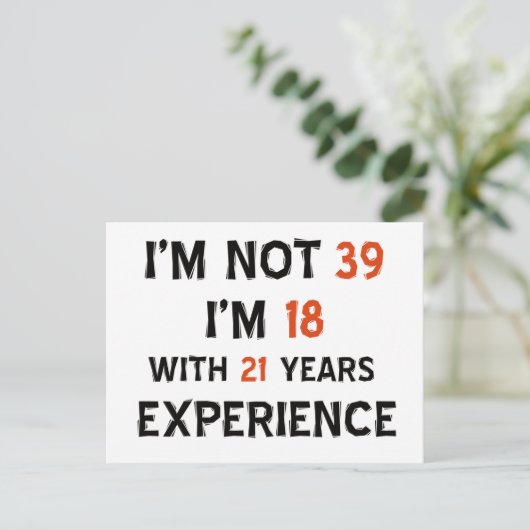 39e verjaardag design briefkaart (Staand voorkant)