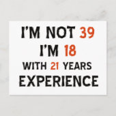 39e verjaardag design briefkaart (Voorkant)