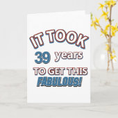 39e verjaardag design kaart (Gele Bloem)