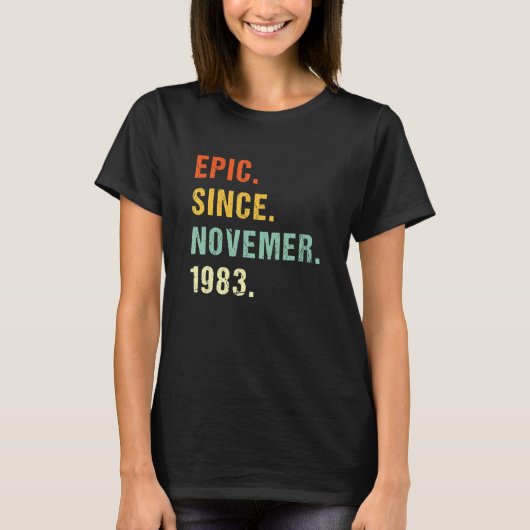 39e verjaardag epic Sinds november 1983 39 jaar el T-shirt (Voorkant)