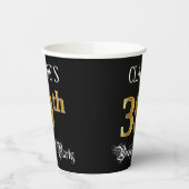 39e verjaardag — Fancy script, Faux Gold look Papieren Bekers (Links)