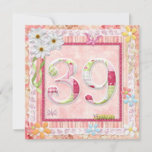 39e verjaardag feest scrapbooking stijl kaart