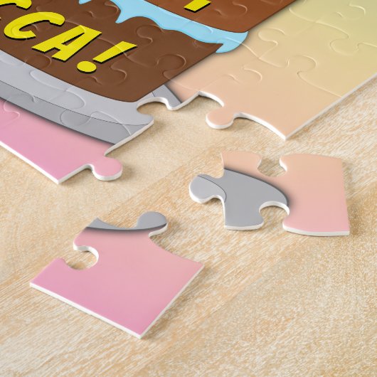 39e verjaardag: Fun Cake and Candles + Custom Name Legpuzzel (Zijkant)
