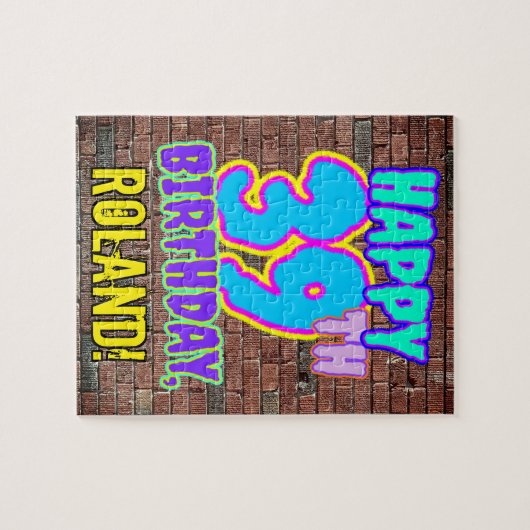 39e verjaardag ~ Fun, door Urban Graffiti geïnspir Legpuzzel (Horizontaal)