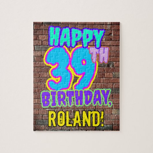 39e verjaardag ~ Fun, door Urban Graffiti geïnspir Legpuzzel (Verticaal)