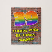 39e verjaardag: Fun Graffiti-geïnspireerde regenbo Legpuzzel (Verticaal)