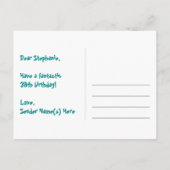 39e verjaardag: Fun Hearts Pattern, Regenboog 39 Briefkaart (Achterkant)