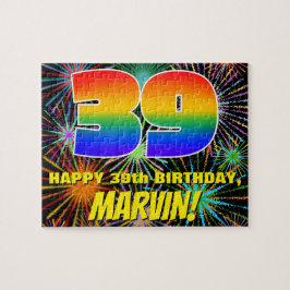 39e verjaardag: Fun, kleurrijk gevuurwerk Legpuzzel