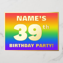 39e verjaardag: Fun, kleurrijk regenboogpatroon