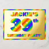 39e verjaardag - Fun, regenboogspectrum "39" Folie Uitnodiging (Voorkant)