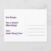 39e verjaardag: Fun Stars Pattern, Rainbow 39, Naa Briefkaart (Achterkant)