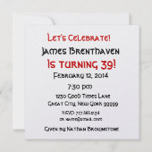 39e verjaardag Gold-kaarsen en ballonmetaal Kaart (Achterkant)