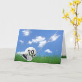 39e verjaardag golfbal en putter kaart (Gele Bloem)