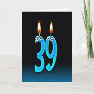 39e verjaardag kaarsen kaart