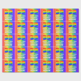 39e verjaardag: kleurrijk, vun regenboogpatroon #  cadeaupapier