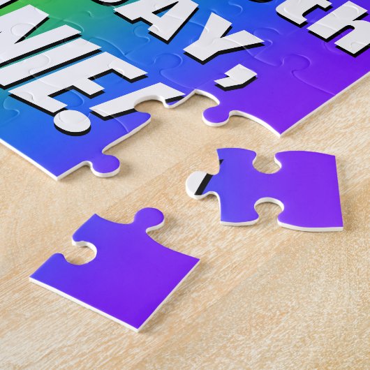 39e verjaardag: kleurrijk, vun regenboogpatroon # legpuzzel (Zijkant)