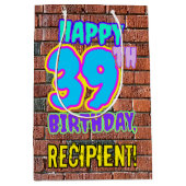 39e verjaardag: Leuk, Urban Graffiti geïnspireerd Medium Cadeauzakje (Voorkant)