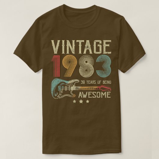 39e verjaardag Mannen  Geweldige 1983 Gui T-shirt (Design voorkant)